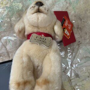 NWT FAO Schwarz Toy Plush Puppy Floppy Labrador 10 Inch